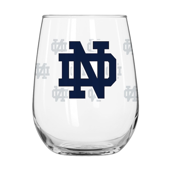 Logo Brands Notre Dame 16oz Satin Etch Curved Beverage Glass 190-G16CB-10 - main